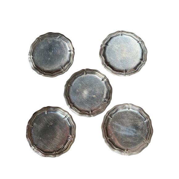 Bonwit Teller Set of 5 Silver Small Plate Set Made In Italy - Picture 4 of 4